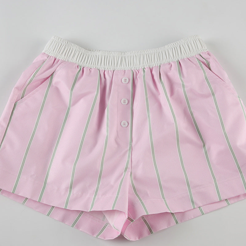 Damen Shorts mit Colorblock-Streifen in sommerlichem Casual-Look