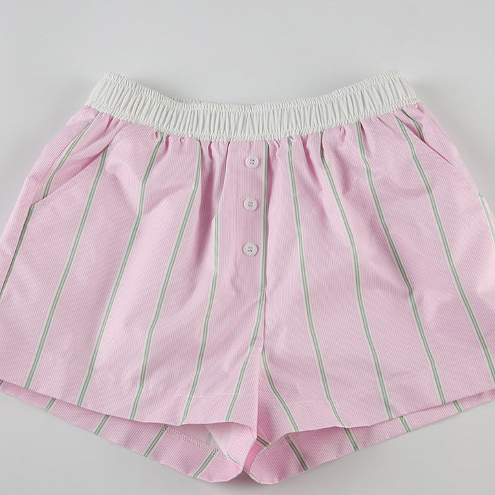 Damen Shorts mit Colorblock-Streifen in sommerlichem Casual-Look