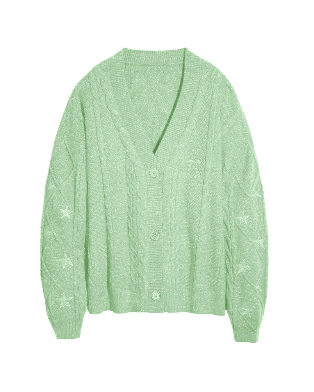 Women's Chunky Knit Cardigan with Cable Pattern and V-Neck