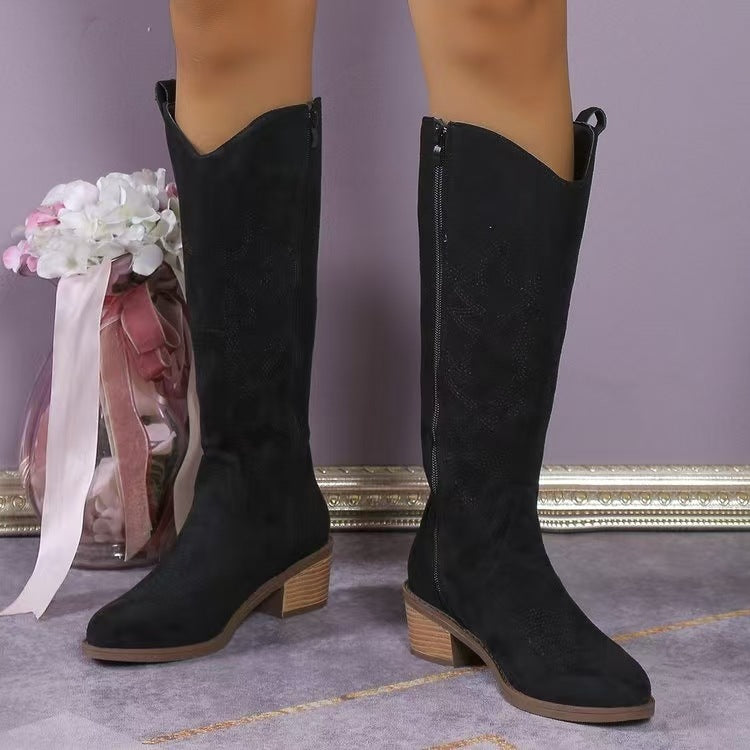 Ansicht des Schafts der Damen-Kniestiefel im Westernstil