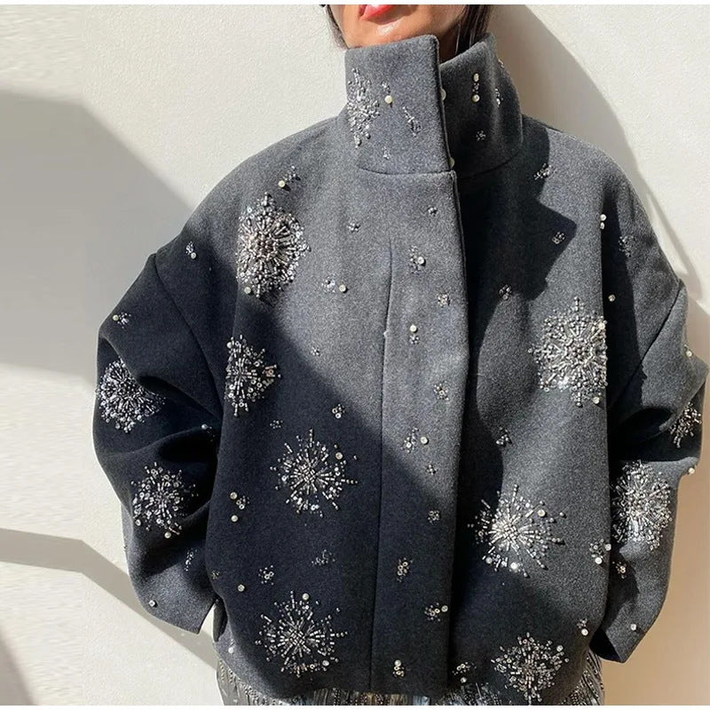 Damen Pailletten Steppjacke Im Oversize Schnitt