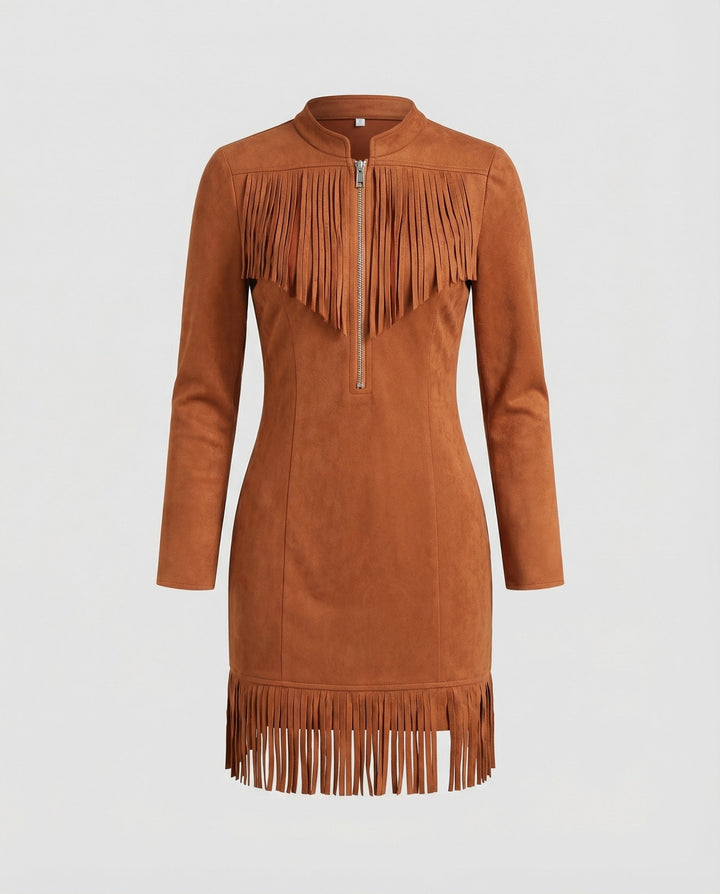 Figurbetontes Freizeitkleid für Damen an einer stilvollen Modelansicht