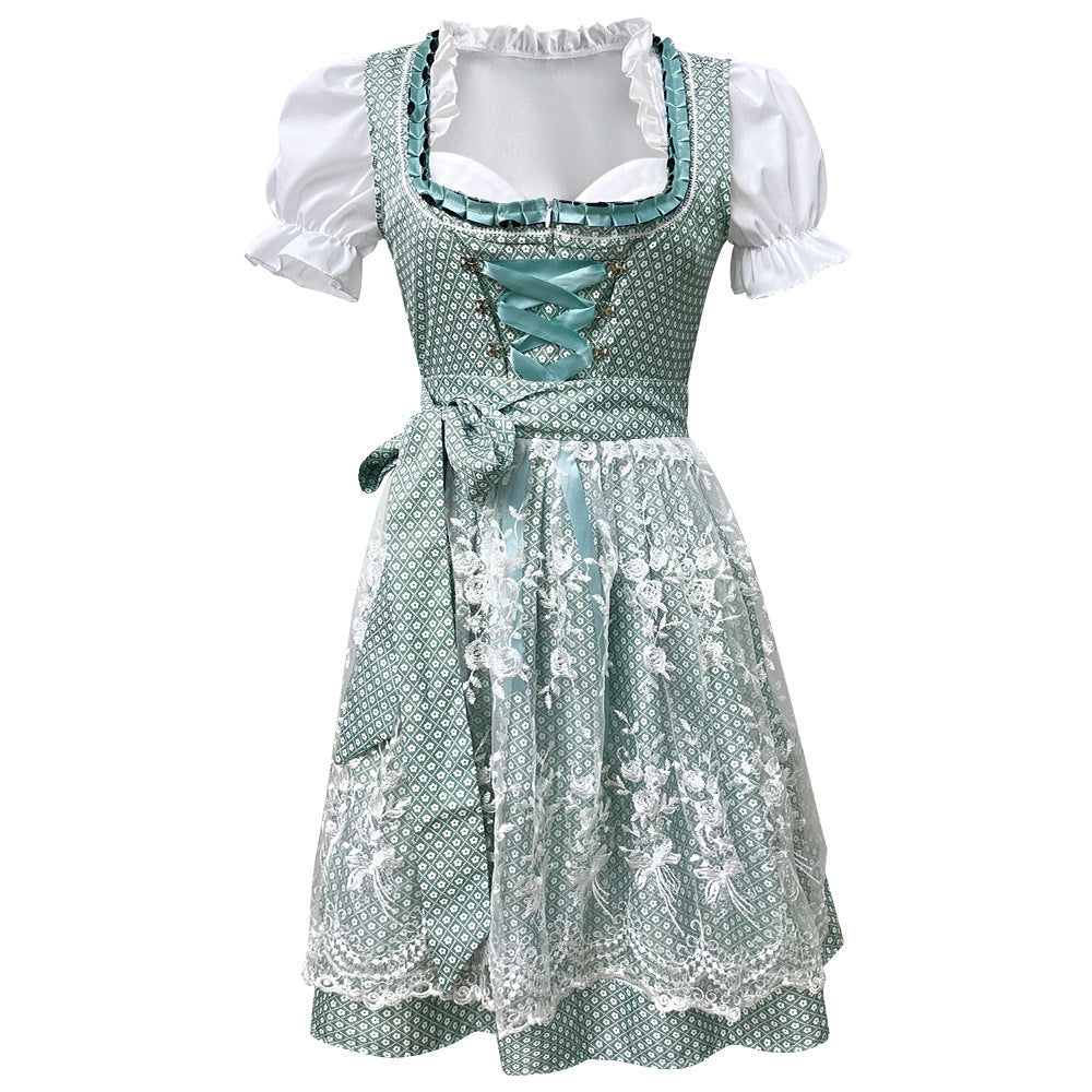 Damen-Dirndl mit voluminösen Puffärmeln und taillierter Passform