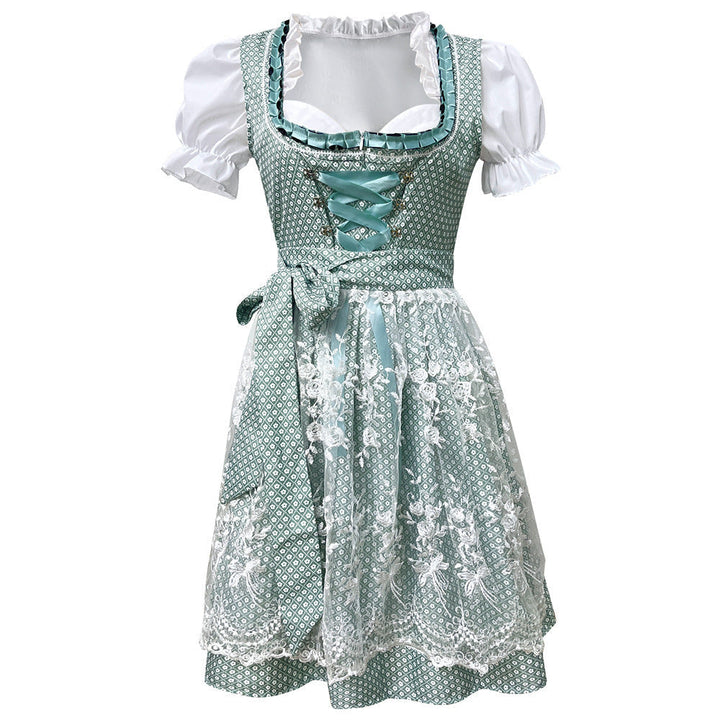 Damen-Dirndl mit voluminösen Puffärmeln und taillierter Passform