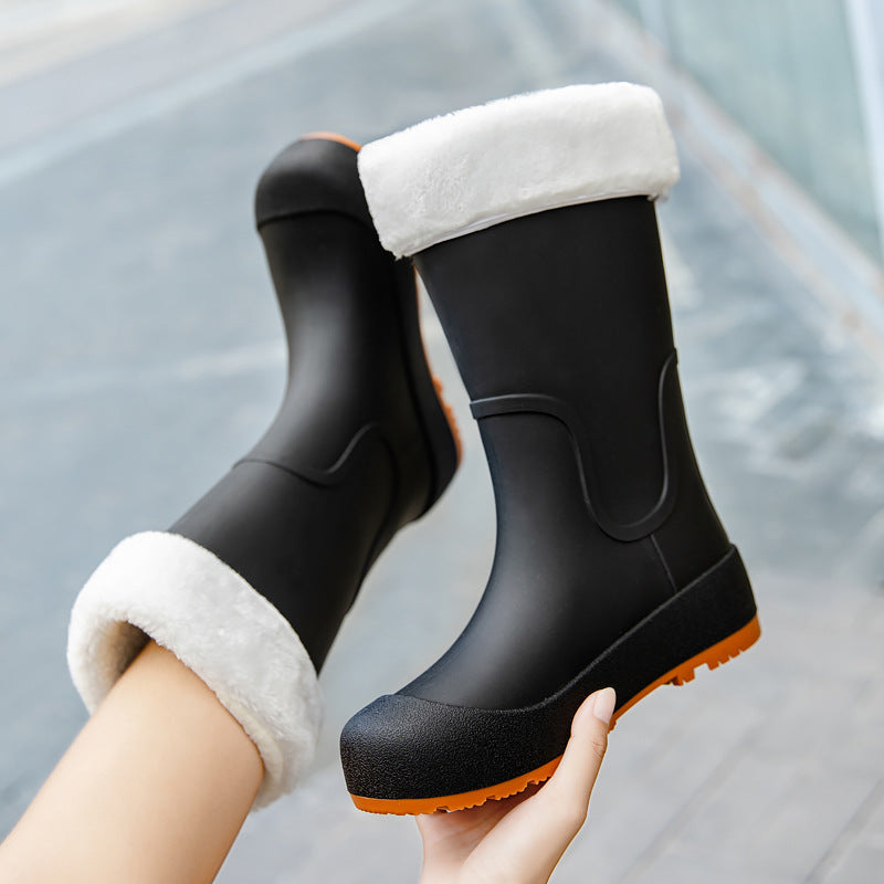 Damen Wasserdichte Gummistiefel Mit Profilsohle