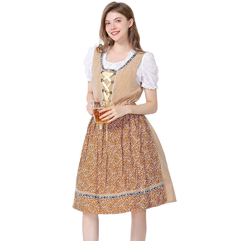 Damen-Dirndl mit verstellbarer Korsettschnürung am Oberteil