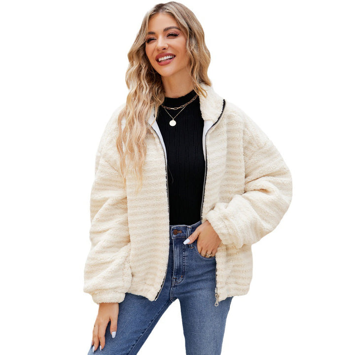 Fleecejacke für Damen mit schlichtem Design und Reißverschluss