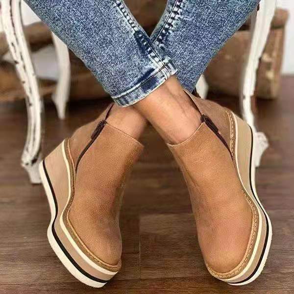 Women's Wedge Ankle Boot With Hidden Platform