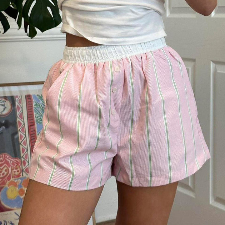 Damen Shorts mit elastischem Bund und lockerem Schnitt im Detail