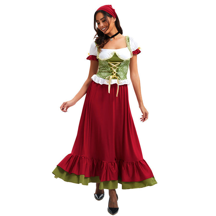 Detailansicht des Corsagenmieders am traditionellen Damen-Dirndl