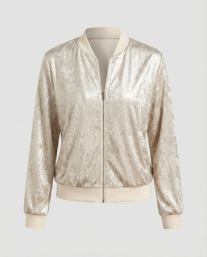 Damen Bomberjacke Mit Glanzoptik