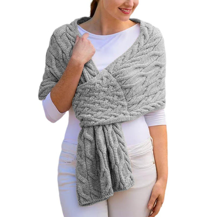 Wickelstola für Damen mit elegantem, strukturiertem Strickmuster
