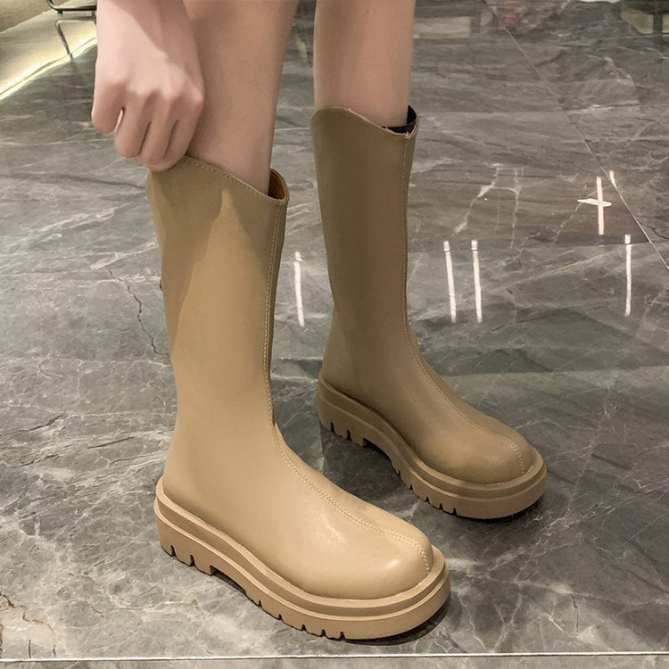 Damen-Gummistiefel mit hohem Schaft in seitlicher Ansicht