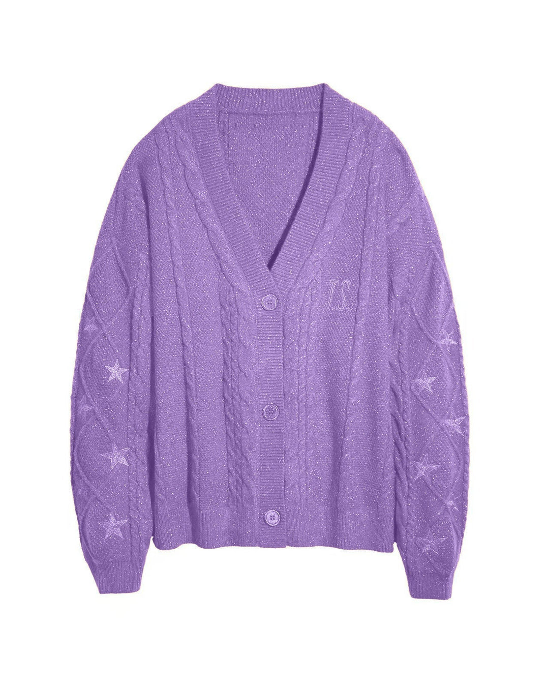 Women's Chunky Knit Cardigan with Cable Pattern and V-Neck