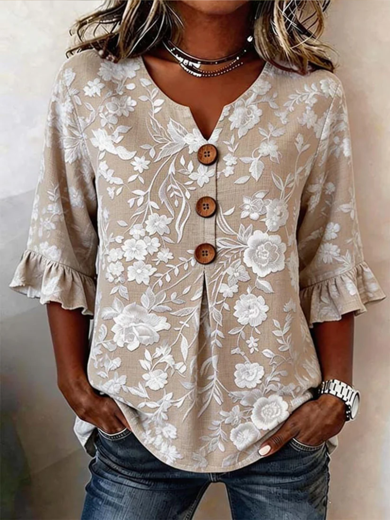 Elegante Bluse mit floralem Muster für Damen