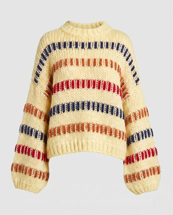 Damenpullover mit farbenfrohen Streifen für lässige Alltagslooks