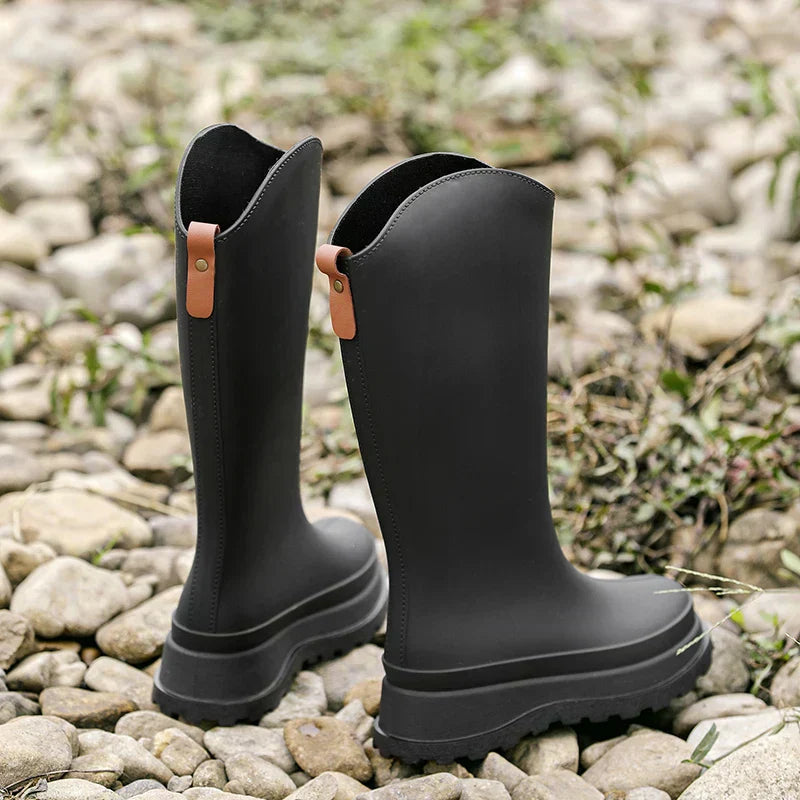 Damen-Gummistiefel mit hohem Schaft für regnerische Tage