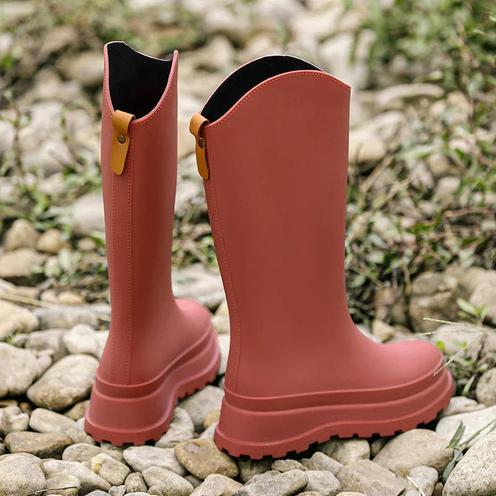Damen Gummistiefel Wasserdicht Mit Hohem Schaft