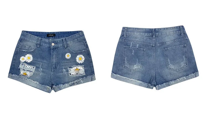 Eleanor® I Frühling Sommer Neue Damenbekleidung Bedruckte Jeansshorts mit hoher Taille