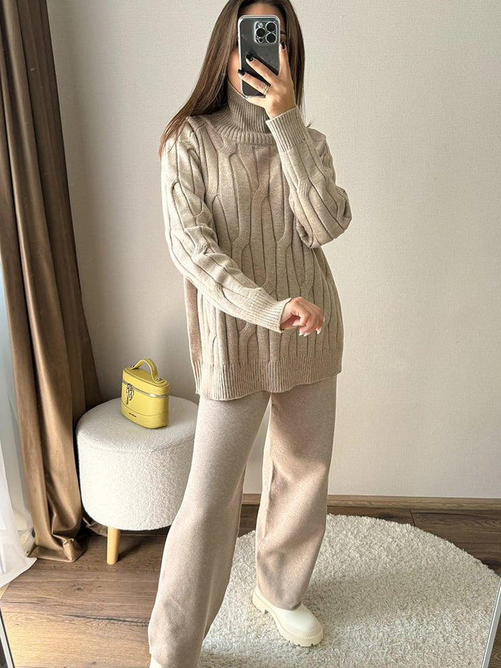 Daniela® | Eleganter Zopfmuster-Rollkragenpullover
