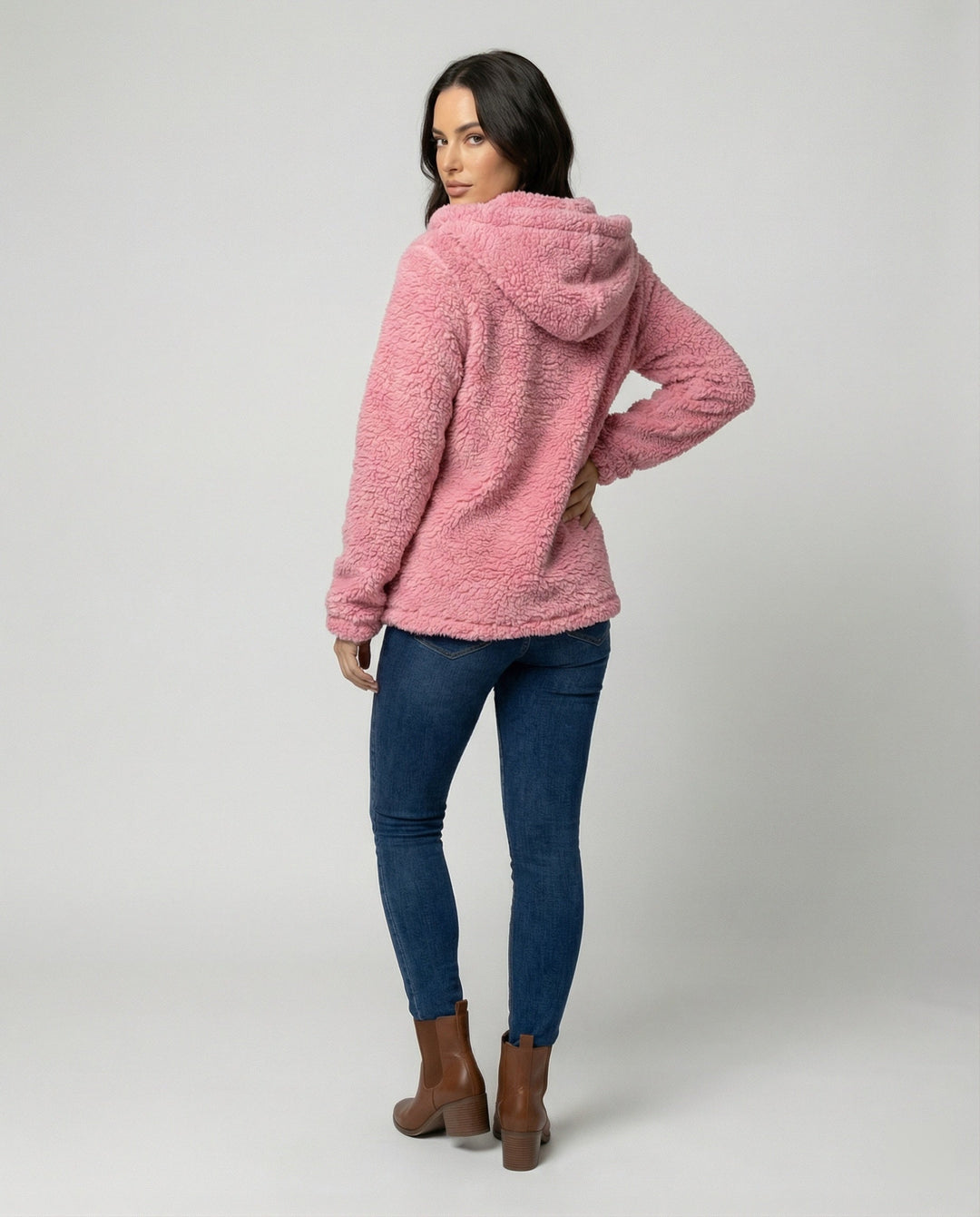 Teddy-Fleecejacke für Damen in einer entspannten Passform