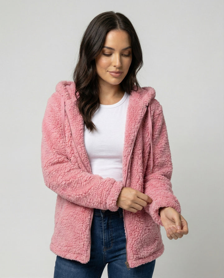 Lange Teddy Fleecejacke Für Damen