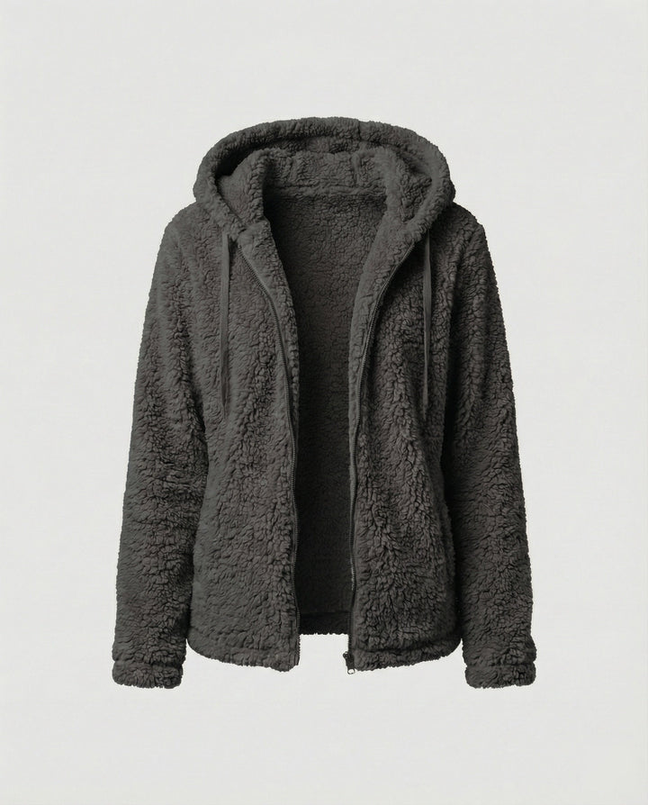 Warme Damenjacke aus flauschigem Teddy-Fleece