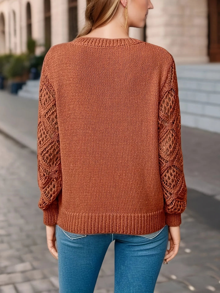 Elsie | Solid V-Ausschnitt Strickpullover