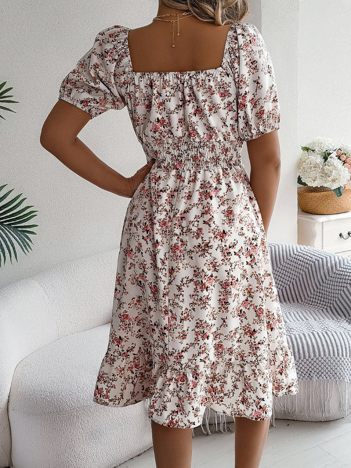 Mila® | Blumenkleid mit Puffärmeln