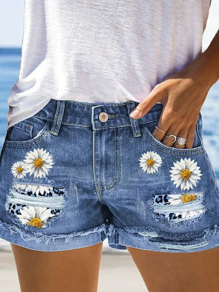 Eleanor® I Frühling Sommer Neue Damenbekleidung Bedruckte Jeansshorts mit hoher Taille