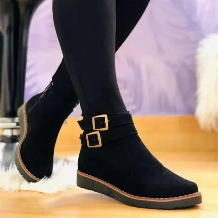 Damenstiefel Mit Plateausohle Und Seitenreißverschluss