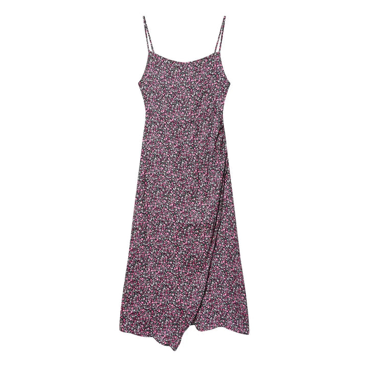 Damen V-Ausschnitt Chiffon Blumiges Boho Unterkleid