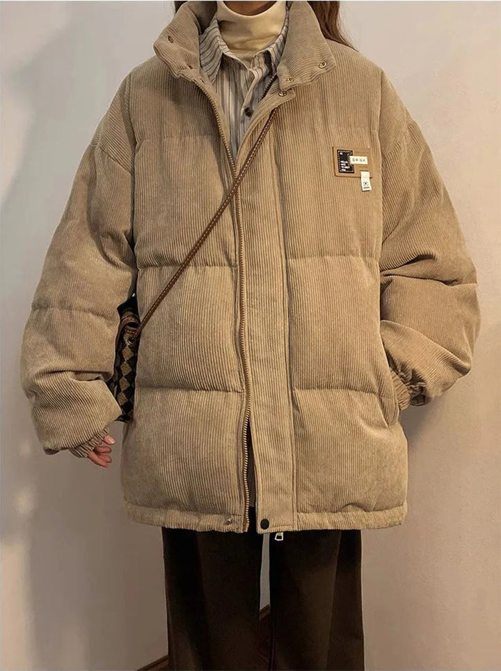 Daniela® | Warme Cordjacke mit Stehkragen