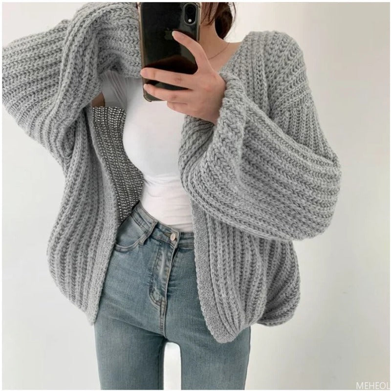 Celina® | Übergroße Strickjacke aus grobem Strick