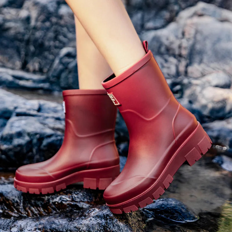Damen-Regenstiefel mit profilierter Sohle für nasse Wege