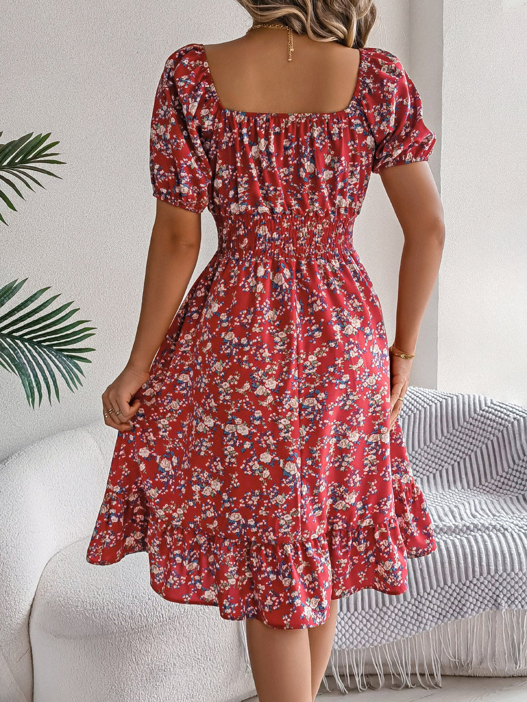 Mila® | Blumenkleid mit Puffärmeln
