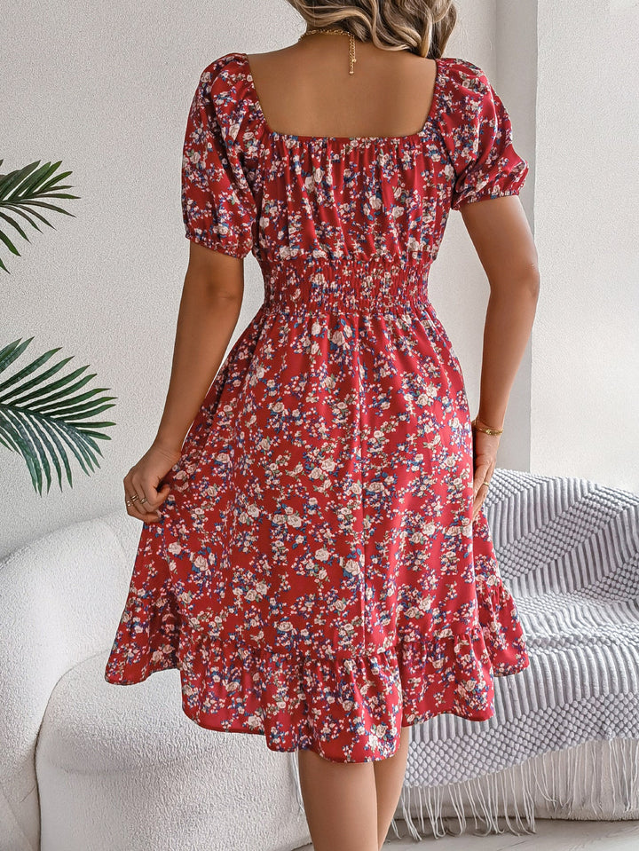 Mila® | Blumenkleid mit Puffärmeln