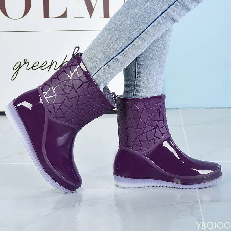 Wasserdichte Damenstiefel mit praktischem Schlupfdesign
