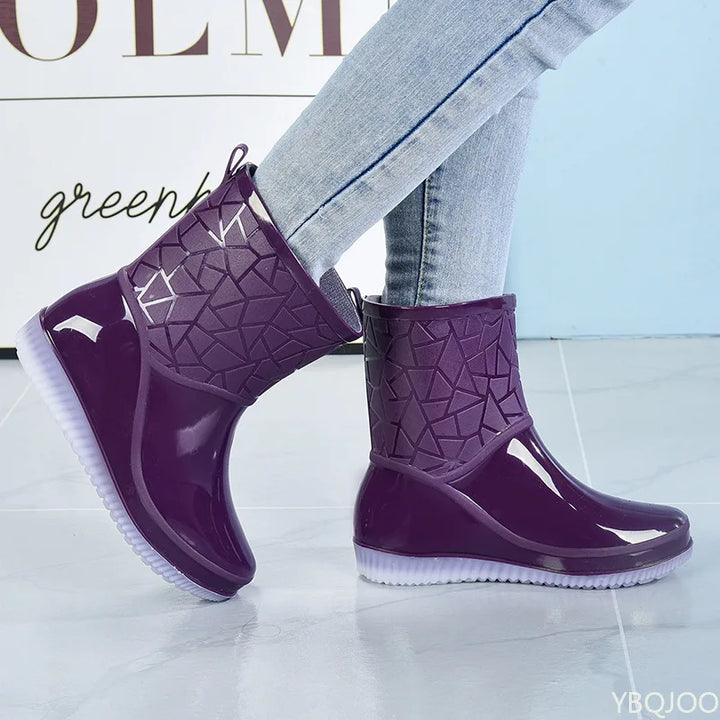 Wasserdichte Damenstiefel mit praktischem Schlupfdesign