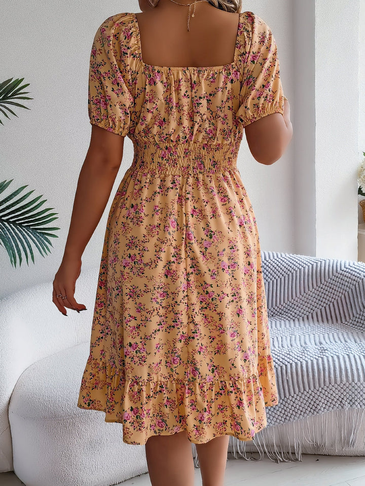 Mila® | Blumenkleid mit Puffärmeln