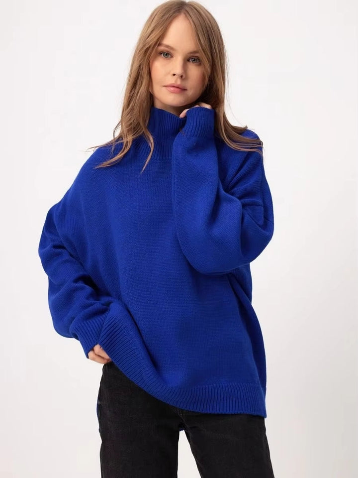 Oversize-Strickpullover mit Seitenschlitz für moderne Damenmode
