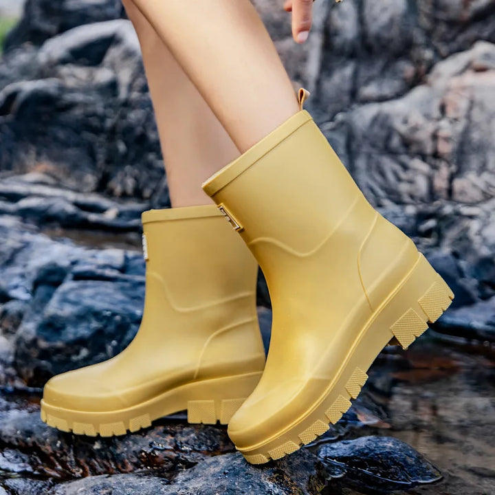 Ansicht der Schaftform der koreanischen Damen-Regenstiefel