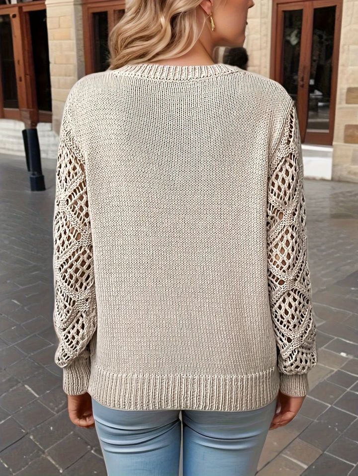 Elsie | Solid V-Ausschnitt Strickpullover