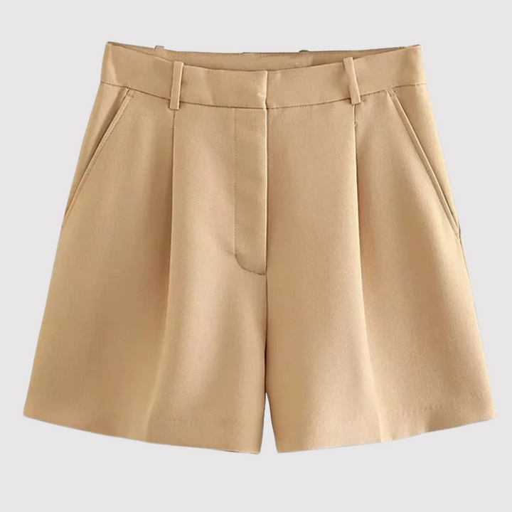 Damen High-Waist Falten-Shorts mit Falten-Detail an der Taille