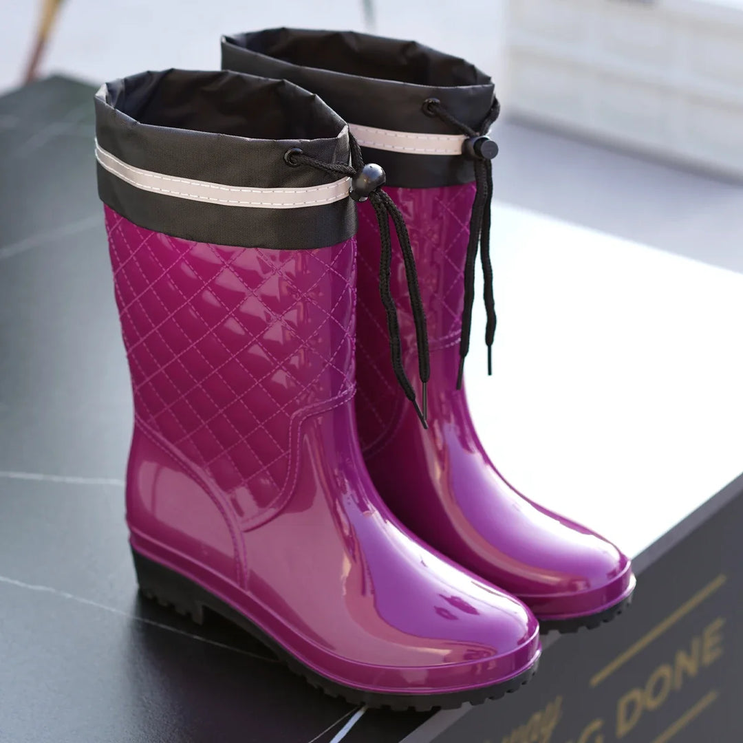 Damen-Gummistiefel mit hohem Schaft für regnerisches Wetter