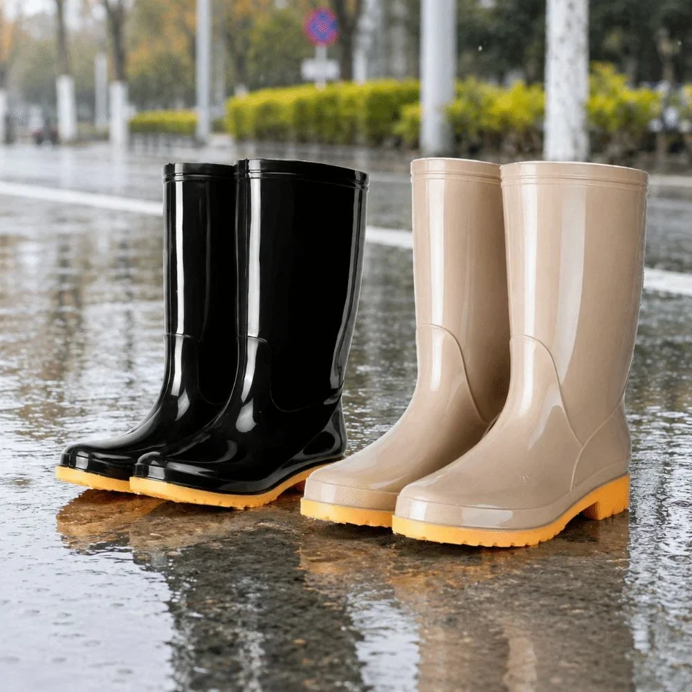Profilsohle der Damen-Regenstiefel für sicheren Halt