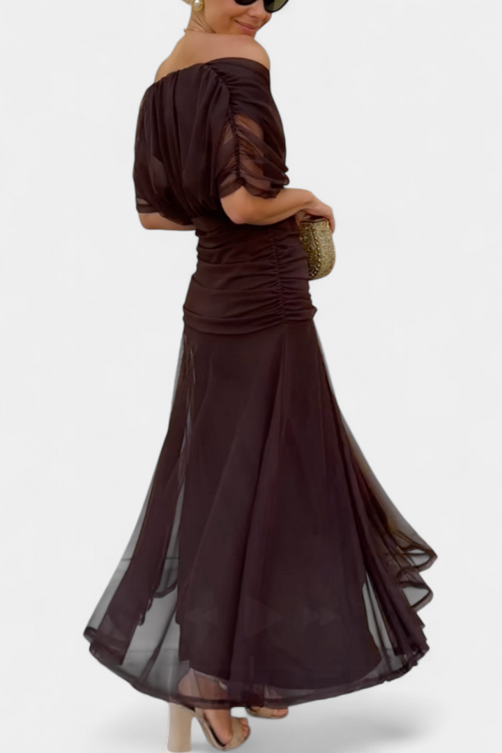 Langes Damenkleid mit Blumenprint
