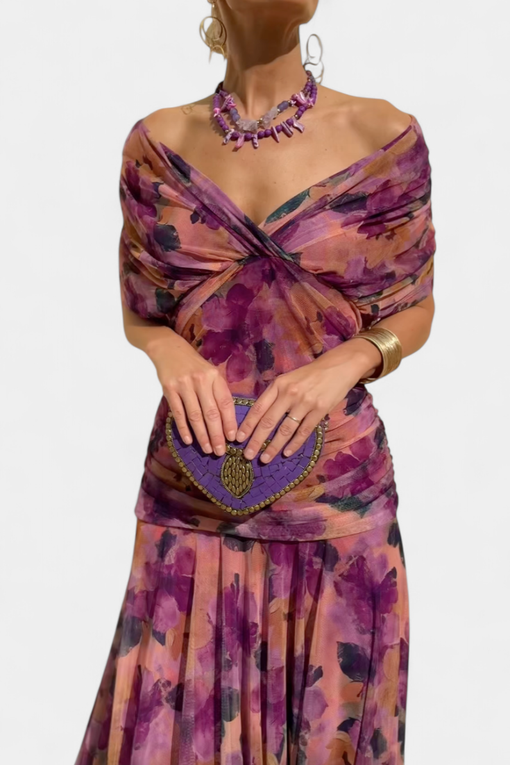 Women's Floral V-Neck Maxi Dress