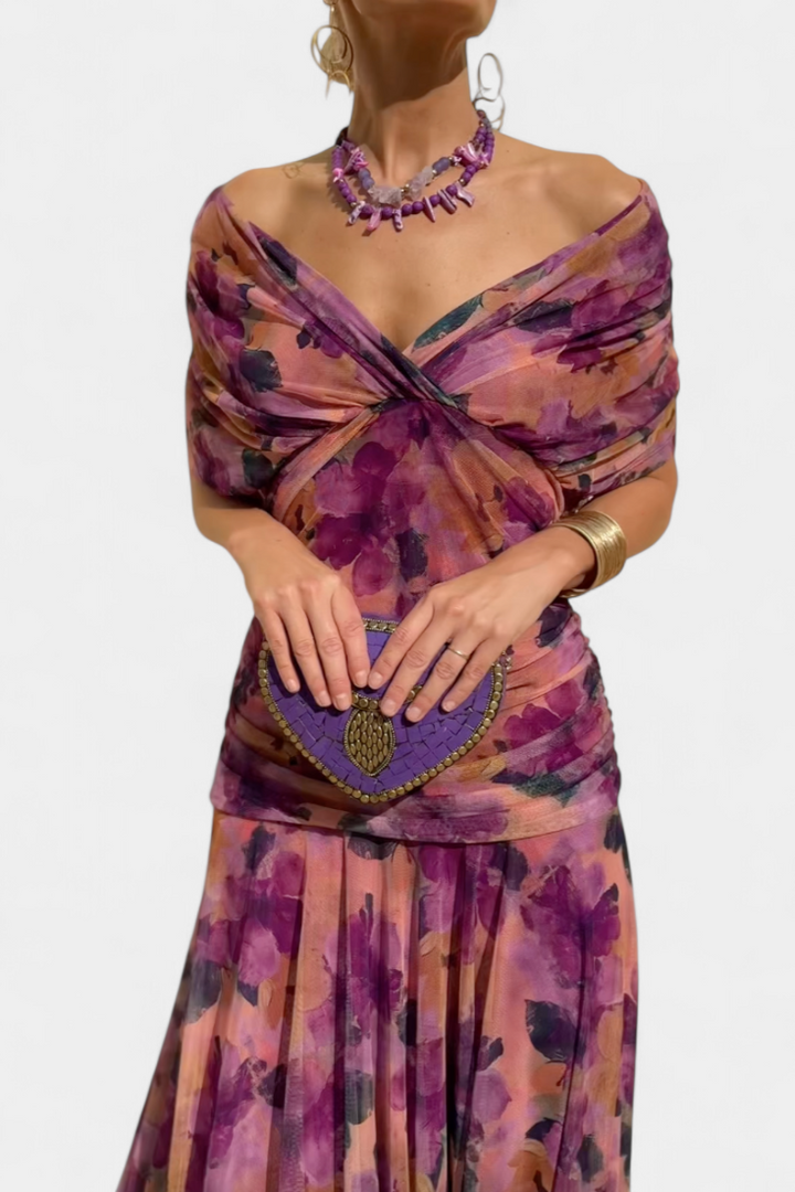 Women's Floral V-Neck Maxi Dress