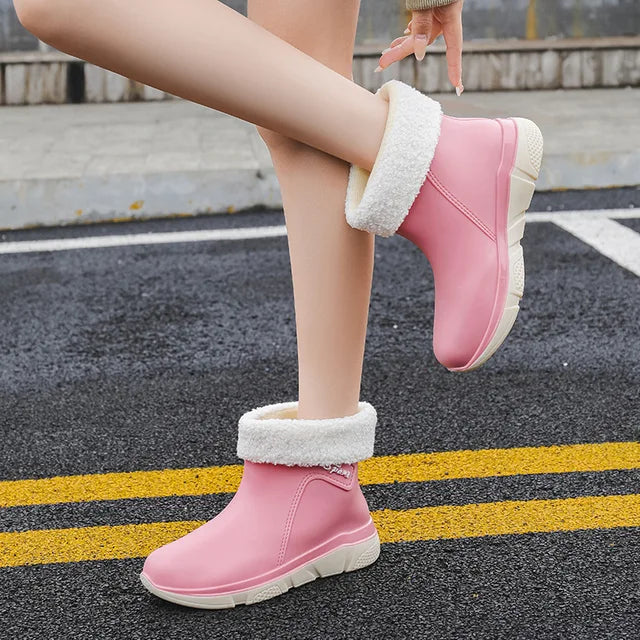 Damen Kurzschaft Gummistiefel Wasserfest